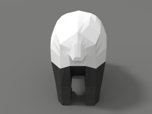 low poly cartoon panda Modèle 3D