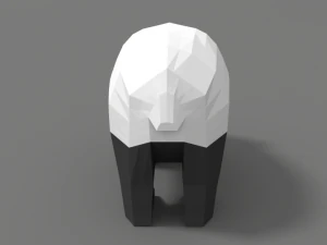 panda dei cartoni animati a basso numero di poli Modello 3D