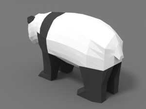 low poly cartoon panda Modèle 3D