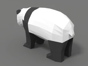 panda dei cartoni animati a basso numero di poli Modello 3D