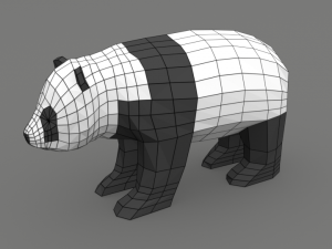 low poly cartoon panda Modèle 3D
