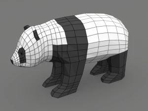 panda dei cartoni animati a basso numero di poli Modello 3D