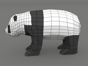 low poly cartoon panda Modèle 3D