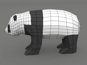 panda dei cartoni animati a basso numero di poli Modello 3D