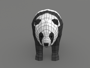 low poly cartoon panda Modèle 3D