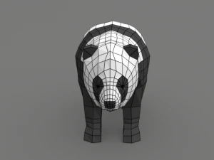 panda dei cartoni animati a basso numero di poli Modello 3D