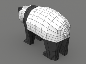 low poly cartoon panda Modèle 3D