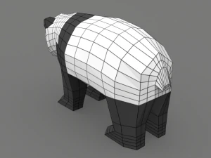 panda dei cartoni animati a basso numero di poli Modello 3D