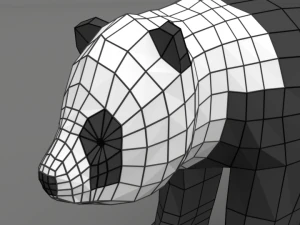 panda dei cartoni animati a basso numero di poli Modello 3D