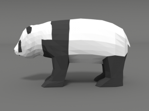 low poly cartoon panda Modèle 3D
