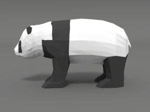 panda dei cartoni animati a basso numero di poli Modello 3D