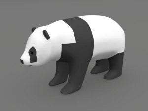 panda dei cartoni animati a basso numero di poli Modello 3D