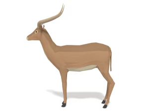 low poly cartoon impala antelope 3D Model