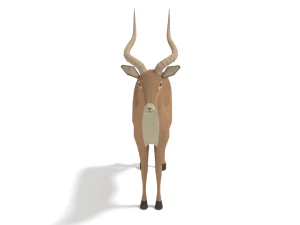 low poly cartoon impala antelope 3D Model