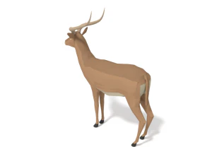 low poly cartoon impala antelope 3D Model