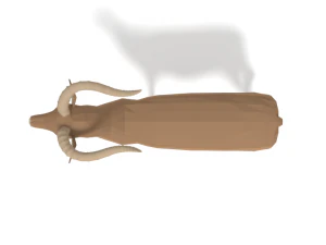 low poly cartoon impala antelope 3D Model