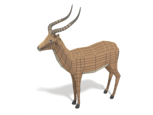 low poly cartoon impala antelope Modelo 3D