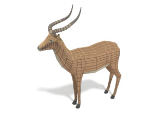 low poly cartoon impala antelope 3D Model