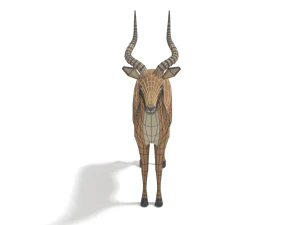 low poly cartoon impala antelope 3D Model