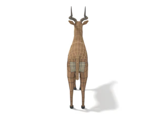 low poly cartoon impala antelope 3D Model