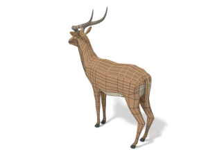 low poly cartoon impala antelope 3D Model