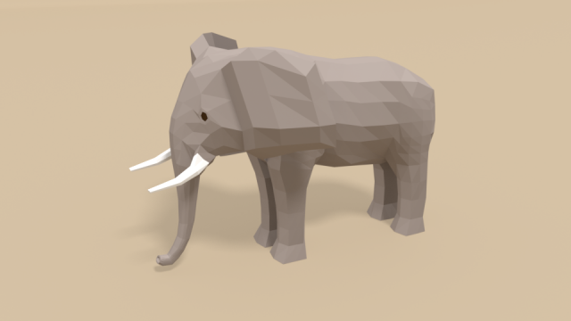 low poly cartoon african elephant Modello 3D .c4d .max .obj .3ds .fbx .stl .blend 
