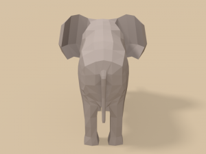 low poly cartoon african elephant Modello 3D