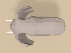 low poly cartoon african elephant Modello 3D