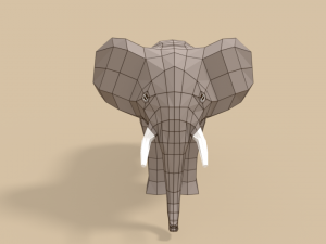 low poly cartoon african elephant Modello 3D