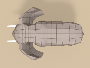 low poly cartoon african elephant Modello 3D