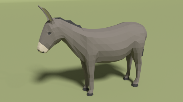 low poly cartoon donkey 3D Модель .c4d .max .obj .3ds .fbx .stl .blend