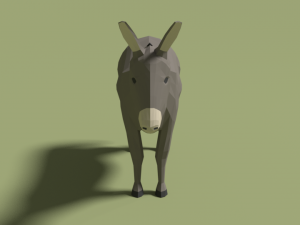 low poly cartoon donkey 3D Модель