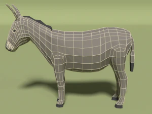 low poly cartoon donkey 3D Model