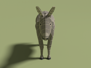 low poly cartoon donkey 3D Модель