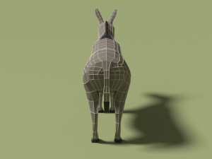 low poly cartoon donkey 3D Модель