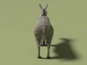 low poly cartoon donkey 3D Model