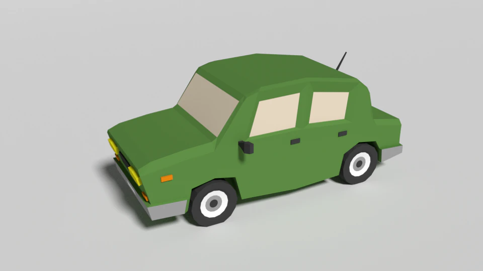 low poly cartoon car 3D Model .c4d .max .obj .3ds .fbx .stl .blend 