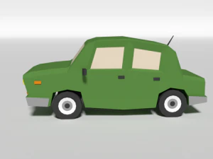 low poly cartoon car 3D Model