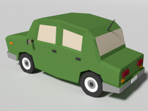 low poly cartoon car 3D Model
