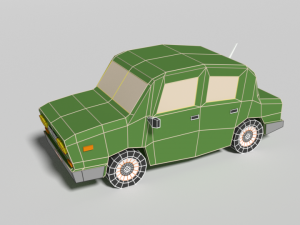 low poly cartoon car 3D Model