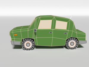 low poly cartoon car 3D Model