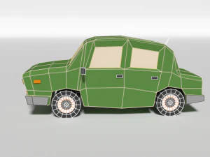 low poly cartoon car 3D Model