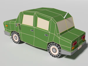 low poly cartoon car 3D Model