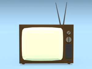 low poly cartoon modern tv - retro tv - retro radio pack 3D 모델
