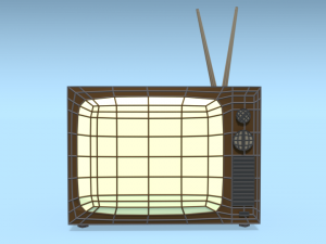 low poly cartoon modern tv - retro tv - retro radio pack 3D 모델