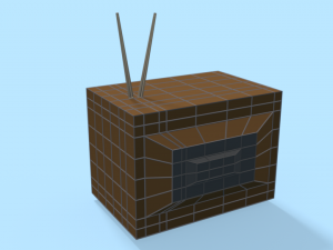 low poly cartoon modern tv - retro tv - retro radio pack 3D 모델