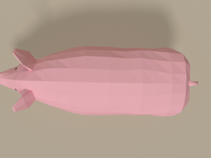 low poly cartoon pig 3Dモデル