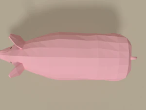 low poly cartoon pig 3D Model