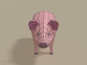 low poly cartoon pig 3Dモデル