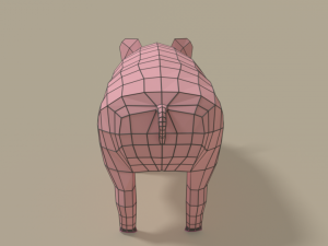 low poly cartoon pig 3Dモデル
